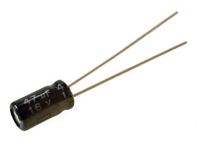 Capacitor; electrolytic; 47uF; 16V; ST1; diam.4x7mm; 2mm; through-hole (THT); bulk; RoHS