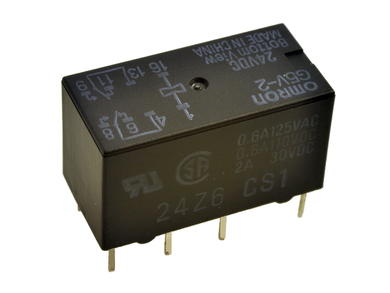 Przekaźnik; elektromagnetyczny miniaturowy; G5V224; 24V; DC; 2 styki przełączne; 0,5A; 125V AC; 2A; 30V DC; do druku (PCB); Omron; RoHS