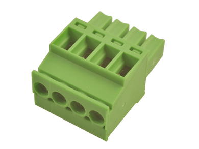 Terminal block; AK1700/4-3.5; 4 ways; R=3,50mm; 15,5mm; 8A; 300V; for cable; angled 90°; square hole; slot screw; screw; vertical; 1,5mm2; green; PTR Messtechnik; RoHS