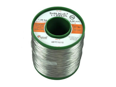 Spoiwo lutownicze; lead-free; Sn99,3Cu0,7/0,56/1,00; 0,56mm; reel 1kg; Sn99,3Cu0,7; Cynel; wire; 1.1.3/3/3.0%; solder tin