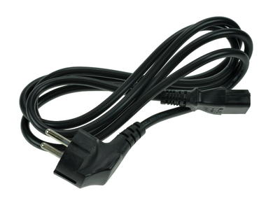 Cable; power supply; AK01k; CEE 7/7 angled plug; IEC C13 IBM straight socket; 1÷2m; black; 3 cores; 0,75mm2; 10A; PVC; round; stranded; CCA