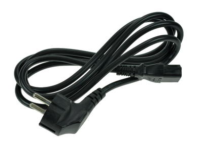 Kabel; zasilający; AK01k; wtyk sieciowy CEE 7/7 kątowy; gniazdo IEC C13 IBM proste; 1÷2m; czarny; 3 żyły; 0,75mm2; 10A; PVC; okrągły; linka; CCA