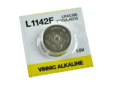 Battery; alkaline; AG12/LR1142; 1,5V; blister; fi 11,6x4,2mm; Vinnic; AG12