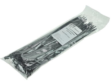Ties; for cables; HA217B; 300mm; 4,8mm; black; 100pcs.; Fasteman
