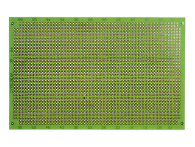 Circuit board; multipurpose; UM-66; 2294; 100x160; 2,54mm; eurocard; drilled; 1pcs.; green