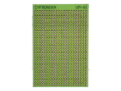 Circuit board; multipurpose; UM-61; 682; 58x88; 2,54mm; drilled; 1pcs.; green