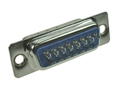 Plug; D-Sub; Canon 15p; 15 ways; for cable; solder; straight; blue; plastic; screwed; RoHS