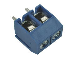 Terminal block; XY306A-02P 5.0mm; AK306; 2 ways; R=5,00mm; 10mm; 17,5A; 250V; through hole; straight; square hole; cross screw; screw; horizontal; 1,5mm2; blue; Xinya; RoHS