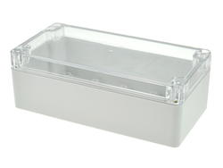 Enclosure; multipurpose; G258C; polycarbonate; 160mm; 80mm; 55mm; IP65; light gray; transparent lid; Gainta; RoHS