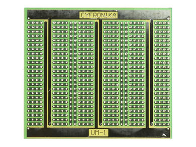 Circuit board; multipurpose; UM-1; 676; 76x90; 2,54mm; drilled; 1pcs.; green