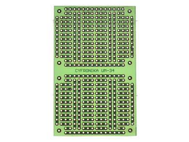 Circuit board; multipurpose; UM-34; 472; 49x80; 2,54mm; drilled; 1pcs.; green