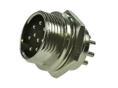 Plug; microphone; NC/9p; 9 ways; for panel; 16mm; solder; 4A; 125V; IP55; Connectar; RoHS