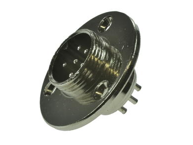 Plug; microphone; NC/6p; 6 ways; for panel with bracket; 16mm; solder; 4A; 125V; IP55