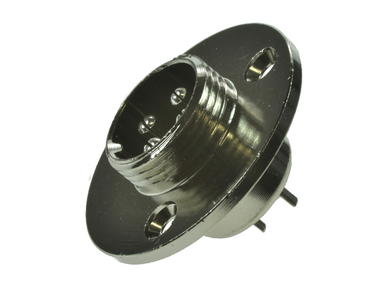 Plug; microphone; NC/4p; 4 ways; for panel with bracket; 16mm; solder; 6A; 125V; IP55