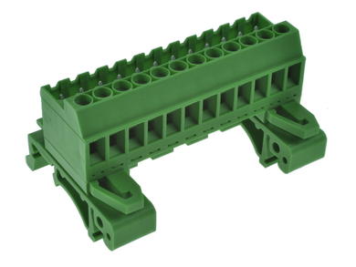 Connector; DIN rail mounted; pluggable r=5,08mm; AKZS950/12; green; screw; 0,5÷2,5mm2; 12A; 300V; 12 ways; PTR Messtechnik; RoHS