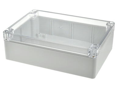 Enclosure; multipurpose; G214C; polycarbonate; 171mm; 121mm; 55mm; IP65; light gray; transparent lid; Gainta; RoHS