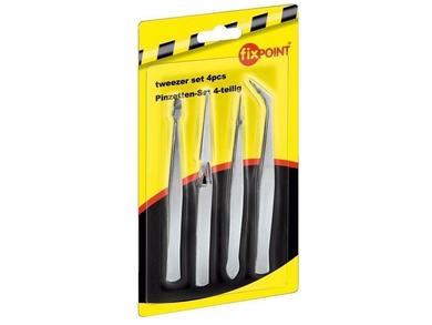 Set of tweezers; ZP77101; 110÷120mm; blade-bone; straight; curved; metal; Fixpoint