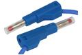 Test lead; 22.470.100.5; 2x banana plug; 4mm; safe; 1m; silicon; 2,5mm2; blue; 32A; 600V; nickel plated brass; Amass