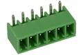 Terminal block; 15EGTRC-3.5-06P; 6 ways; R=3,50mm; 7mm; 8A; 125V; through hole; angled 90°; closed; green; Golten; RoHS