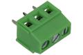 Terminal block; GT381-3.5-03P; 3 ways; R=3,50mm; 9,2mm; 9A; 130V; through hole; straight; square hole; slot screw; screw; horizontal; 0,75mm2; green; Golten; RoHS