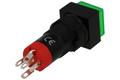 Switch; push button; V10F-11-24G; ON-(ON); green; LED 24V backlight; green; solder; 2 positions; 0,5A; 250V AC; 1A; 24V DC; 10mm; 28mm; Onpow