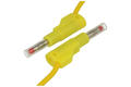 Test lead; 22.450.100.3; 2x banana plug; 4mm; safe; 1m; PVC; 1mm2; yellow; 19A; 600V; nickel plated brass; Amass; 3.406