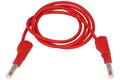 Test lead; 22.450.100.1; 2x banana plug; 4mm; safe; 1m; PVC; 1mm2; red; 19A; 600V; nickel plated brass; Amass; 3.406