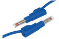 Test lead; 22.450.100.5; 2x banana plug; 4mm; safe; 1m; PVC; 1mm2; blue; 19A; 600V; nickel plated brass; Amass; 3.406