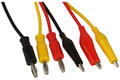 Test leads; KB3; crocodile clip / banana plug; 4mm; 0,8m; black, red and yellow; 60V