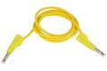 Test lead; 22.450.100.3; 2x banana plug; 4mm; safe; 1m; PVC; 1mm2; yellow; 19A; 600V; nickel plated brass; Amass; 3.406