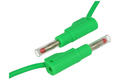 Test lead; 22.450.100.4; 2x banana plug; 4mm; safe; 1m; PVC; 1mm2; green; 19A; 600V; nickel plated brass; Amass; 3.406