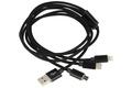 Cable; USB; R-DSKU701; USB-A plug; USB-C plug; wtyk Lightning; microUSB plug; 1,2m; black; round; nylon braided, PVC; Talvico