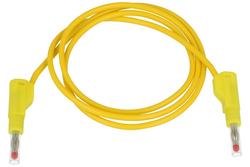 Test lead; 22.470.100.3; 2x banana plug; 4mm; safe; 1m; silicon; 2,5mm2; yellow; 32A; 600V; nickel plated brass; Amass