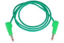 Test lead; 22.470.100.4; 2x banana plug; 4mm; safe; 1m; silicon; 2,5mm2; green; 32A; 600V; nickel plated brass; Amass