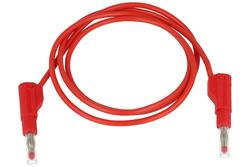 Test lead; 22.470.100.1; 2x banana plug; 4mm; safe; 1m; silicon; 2,5mm2; red; 32A; 600V; nickel plated brass; Amass