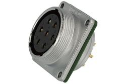 Socket; WF28K7ZZ1; 7 ways; solder; 2,5mm2; WF28; for panel with bracket; 28mm; IP67; 25A; 500V; Weipu; RoHS