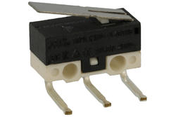 Mikroprzełącznik; KW10-CZ3L-075; dźwignia; 10,6mm; 1NO+1NC wspólny pin; szybkie; kątowy 90°; przewlekany (THT); 1A; 250V; Howo; RoHS