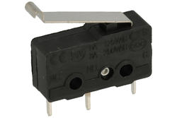 Mikroprzełącznik; SS0504P; dźwignia symulująca rolkę; 18mm; 1NO+1NC wspólny pin; szybkie; przewlekany (THT); 3A; 250V; Highly; RoHS