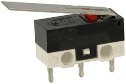 Microswitch; KW10-Z2P-075; lever; 15mm; 1NO+1NC common pin; snap action; trough hole; 1A; 250V; KLS; RoHS