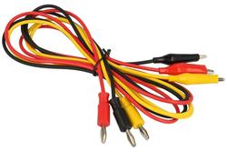 Test leads; KB3; crocodile clip / banana plug; 4mm; 0,8m; black, red and yellow; 60V