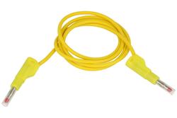 Test lead; 22.450.100.3; 2x banana plug; 4mm; safe; 1m; PVC; 1mm2; yellow; 19A; 600V; nickel plated brass; Amass; 3.406