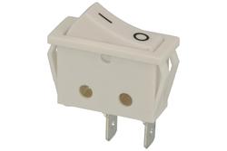 Switch; rocker; RH110-C5N; ON-OFF; 1 way; white; no backlight; bistable; 6,3x0,8mm connectors; 11,1x30,1mm; 2 positions; 20A; 250V AC