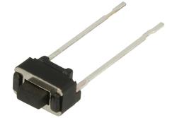 Tact switch; 3,5x6mm; 4,3mm; Ts03t-050; 0,8mm; through hole; 2 pins; black; taped; OFF-(ON); no backlight; 50mA; 12V DC; 160gf; RoHS
