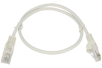 Kabel; patchcord; U/UTP; CAT 5e; 0,5m; biały; RJ4505Wo; linka; CCA; okrągły; PVC; 2x wtyk RJ45; Goobay; RoHS