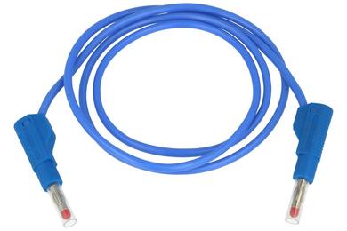 Test lead; 22.470.100.5; 2x banana plug; 4mm; safe; 1m; silicon; 2,5mm2; blue; 32A; 600V; nickel plated brass; Amass