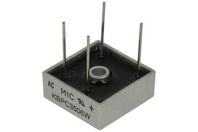 Bridge rectifier; KBPC3506W; 35A; 600V; cube; through hole (THT); FM type 28,3x28,3x11mm; RoHS