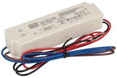 Power Supply; for LEDs; LPC-35-1050; 9÷30V DC; 1,05A; 31,5W; constant current design; IP67; Mean Well