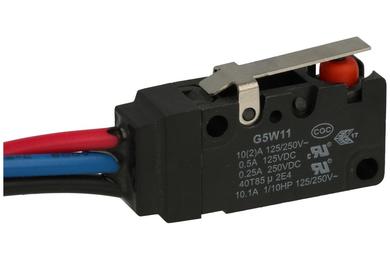 Microswitch; G5W11-WZ100A01-W3; lever; 24,3mm; 1NO+1NC common pin; snap action; with 30cm cable; 10A; 250V; IP67; Canal; RoHS