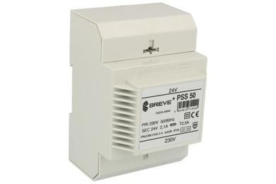 Transformer; encased; for DIN rail; PSS50 230/24V; 50VA; 230V; 24V; 2,08A; Breve; IP30