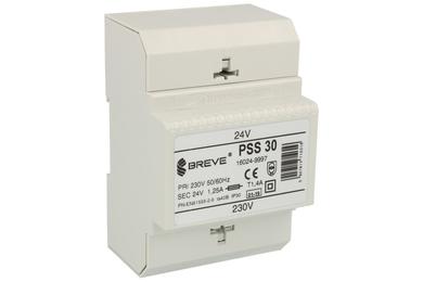 Transformer; encased; for DIN rail; PSS30 230/24V; 30VA; 230V; 24V; 1,25A; Breve; IP30